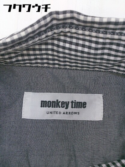 ◇ MONKEY TIME モンキータイム UNITED ARROWS チェック 長袖 シャツ サイズM ブラック系 メンズ_画像3