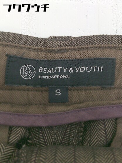 ◇ BEAUTY&YOUTH ビューティ&ユース UNITED ARROWS ストライプ ストレッチ ショート パンツ サイズS ブラウン レディース_画像4