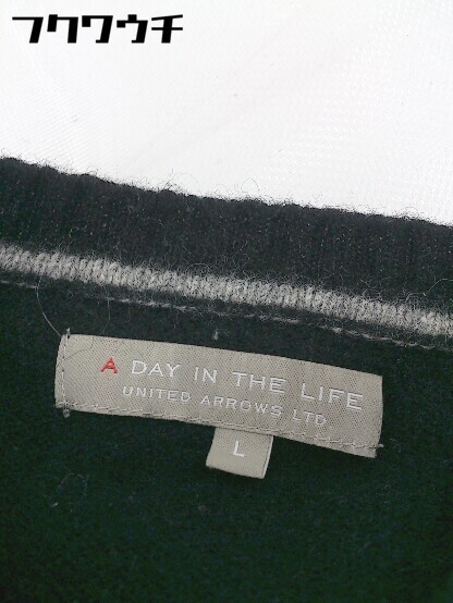 ◇ A day in the life UNITED ARROWS Vネック ウール ニット 長袖 セーター サイズL ブラック メンズ_画像4