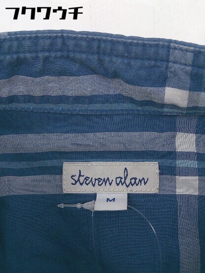 ◇ Steven Alan スティーブンアラン UNITED ARROWS チェック 長袖 シャツ サイズM ネイビー　ホワイト メンズ_画像4