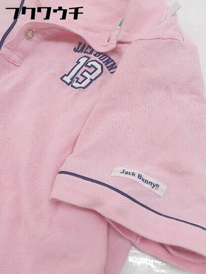 ◇ ◎ Jack Bunny!! PEARLY GATES ジャックバニー ロゴ 半袖 ポロシャツ サイズ4 ピンク メンズの画像8
