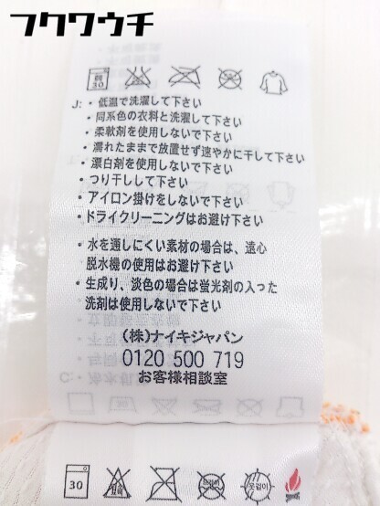 ◇ NIKE ナイキ スウッシュ 刺繍 半袖 ポロシャツ サイズS ホワイト オレンジ メンズ_画像9