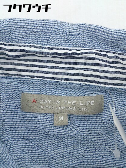 ◇ A day in the life UNITED ARROWS アデイインザライフ ユナイテッドアローズ 半袖 ポロシャツ サイズM ブルー系 メンズ_画像4