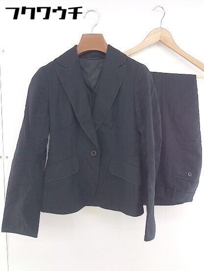 ◇ THE SUIT COMPANY ザ スーツカンパニー 1B シングル パンツ スーツ 上下 セットアップ サイズ36 ブラック レディース_画像2