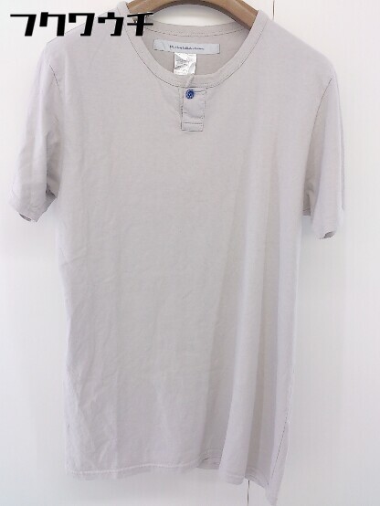 ◇ EEL EASY EARL LIFE PRODUCTS イール ヘンリーネック 半袖 Tシャツ カットソー サイズM グレージュ メンズ_画像2