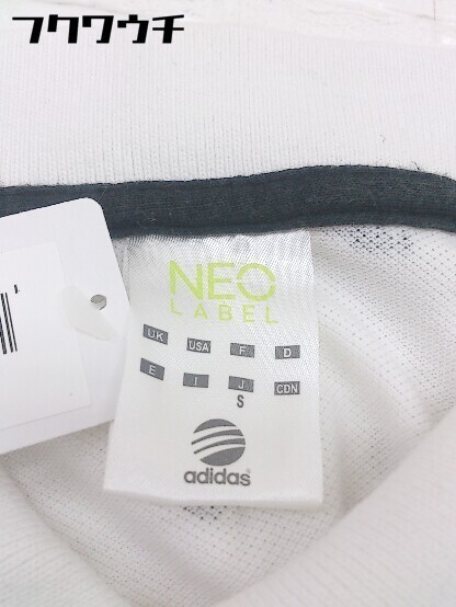 ◇ adidas neo アディダスネオ 総柄 鹿の子 半袖 ポロシャツ サイズS ホワイト メンズ_画像4