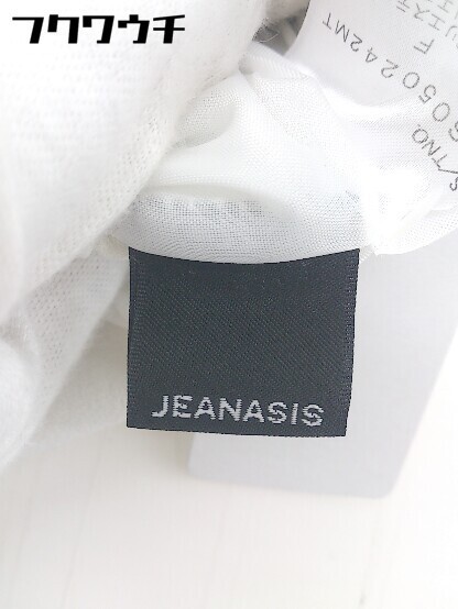 * JEANASIS Jeanasis waist rubber dot polka dot wide pants size F white black lady's 