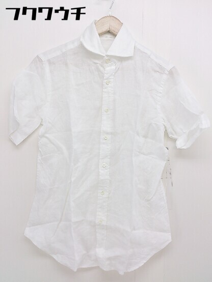 * * TOMORROWLAND Tomorrowland linen100% рубашка с коротким рукавом размер S "теплый" белый мужской 