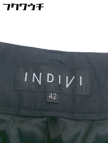 ◇ INDIVI インディヴィ ハイウエスト ストレッチ パンツ サイズ42 ブラック レディース_画像4