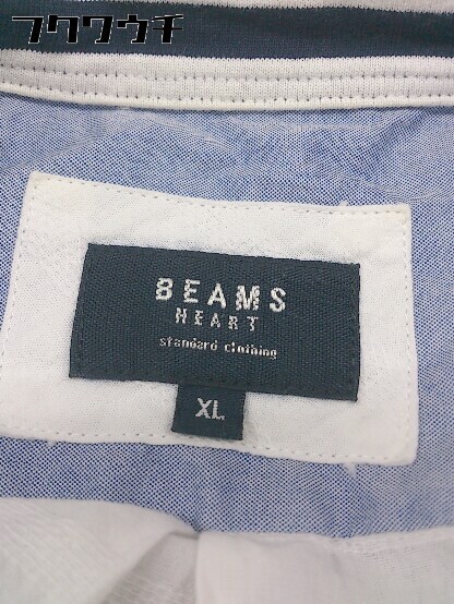 ◇ ◎ BEAMS HEART ビームスハート ボーダー 長袖 シャツ サイズ XL ホワイト メンズ_画像4