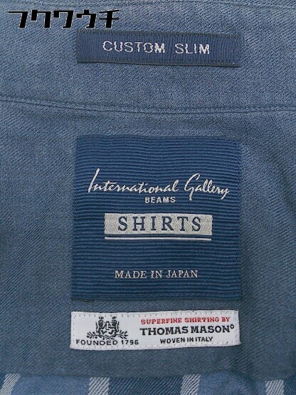 ◇ ◎ THOMAS MASON トーマス メイソン チェック 長袖 シャツ サイズS ネイビー ホワイト メンズの画像4