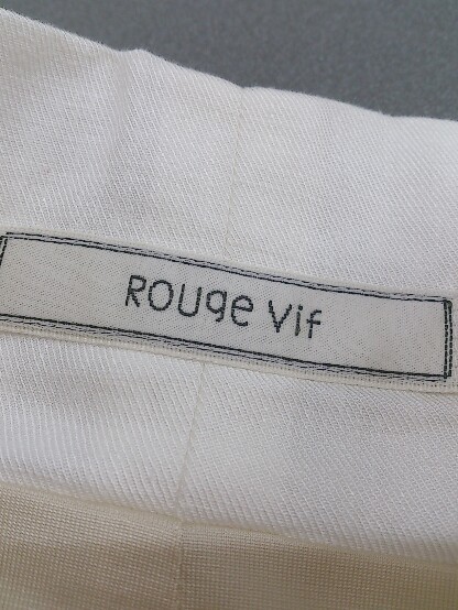 ◇ ◎ Rouge vif ルージュ ヴィフ タグ付 リネン混 ワイド パンツ サイズ36 ホワイト系 レディース_画像4