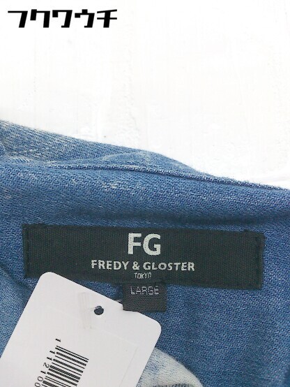 ◇ FREDY&GLOSTER フレディアンドグロスター 半袖 シャツ サイズL ネイビー アイボリー メンズ_画像4