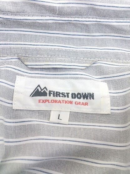 ◇ ◎ FIRST DOWN ファーストダウン ボタンダウン BD 半袖 シャツ サイズL グレー系 メンズ_画像4