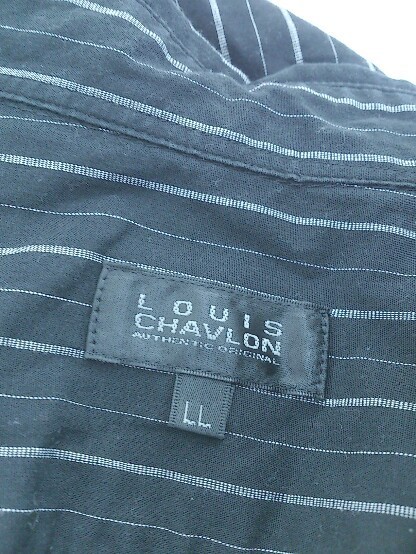 ◇ ◎ LOUIS CHAVLON ストライプ 長袖 シャツ サイズXL ブラック グレー メンズ_画像4