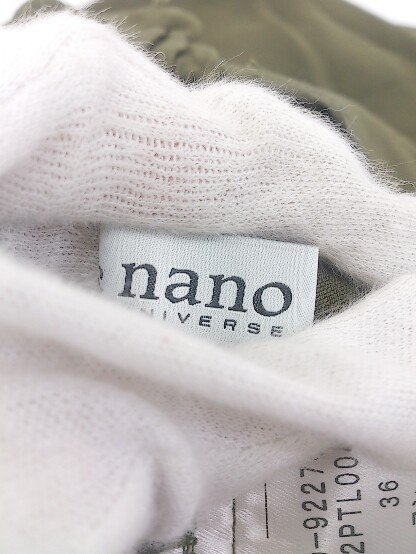 ◇ nano universe ナノ ユニバース ハイウエスト バックウエストゴム スカーチョ パンツ サイズ 36 カーキ レディース_画像4