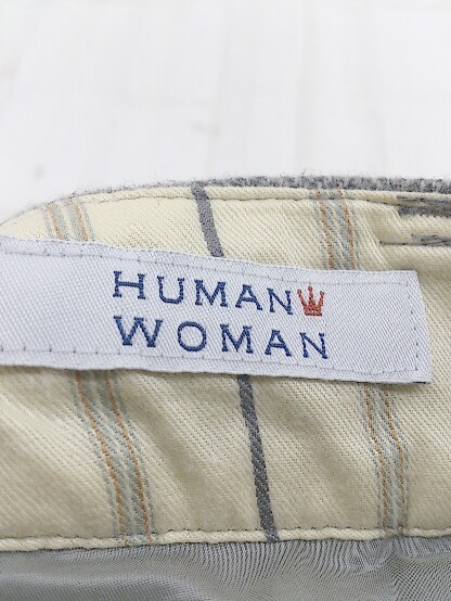 ◇ HUMAN WOMAN ヒューマンウーマン ヘリンボーン パンツ サイズM グレー系 レディース_画像4