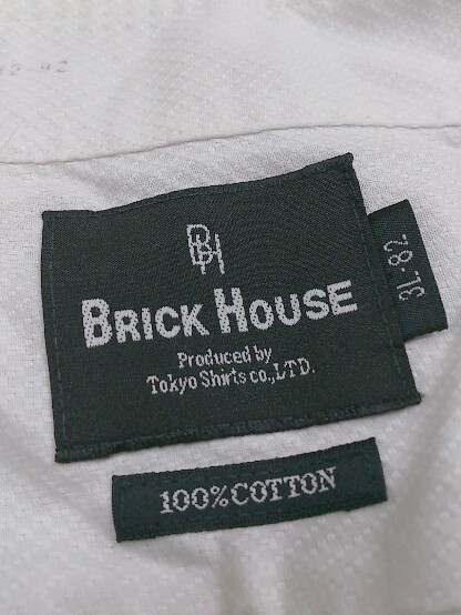 ◇ Brick House ボタンダウン BD ステッチ 長袖 Yシャツ ドレスシャツ サイズ 3L-82 ホワイト メンズ_画像4