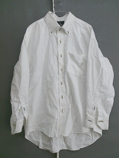 ◇ Brick House ボタンダウン BD ステッチ 長袖 Yシャツ ドレスシャツ サイズ 3L-82 ホワイト メンズ_画像1