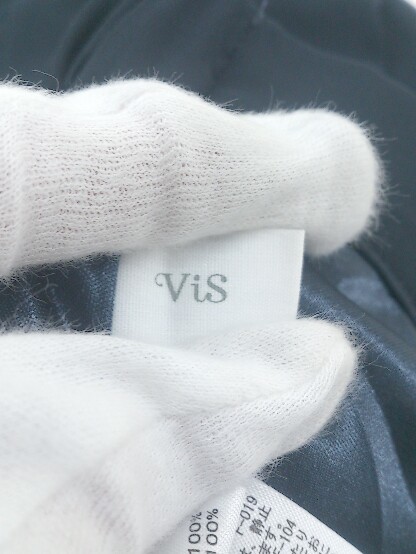 ◇ ViS ビス タック ワイド パンツ サイズS ネイビー レディース P_画像4
