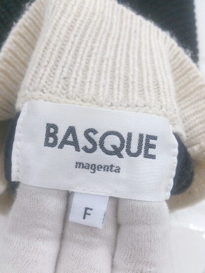 ◇ BASQUE magenta レイヤード 長袖 ニット セーター サイズF ブラック ベージュ系 メンズ E_画像3