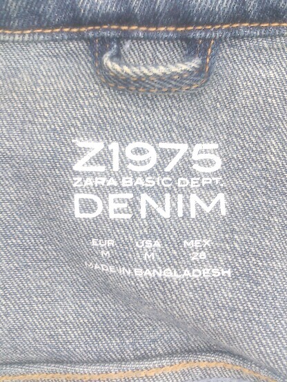 ◇ ZARA BASIC Z1975 DENIM ザラ 長袖 デニム ジャケット Gジャン サイズEUR S USA S MEX 26 ネイビー系 レディース E_画像3