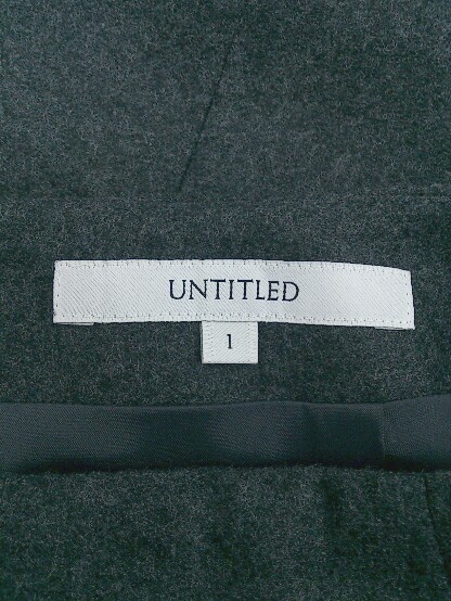 ◇ UNTITLED アンタイトル バックジップ 膝丈 スカート サイズ1 ブラック系 レディース E_画像3