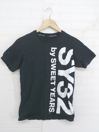 ◇ SY32 by SWEET YEARS ロゴ 半袖 Tシャツ カットソー ブラック ホワイト レディース P_画像1
