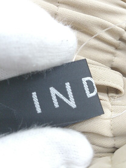 ◇ INDIVI インディヴィ ウエストゴム タック パンツ サイズ05 ベージュ系 レディース E_画像3