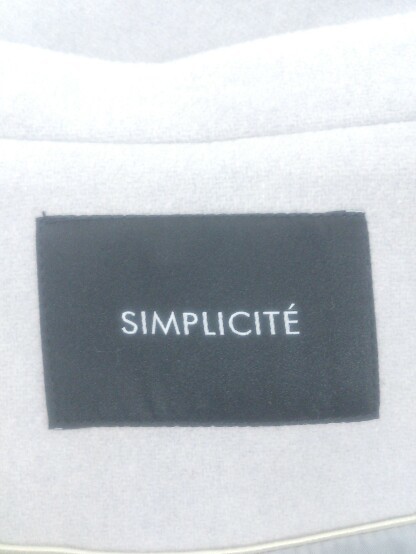 ◇ Simplicite シンプリシテェ 長袖 ノーカラー コート サイズ M グレー レディース P_画像3