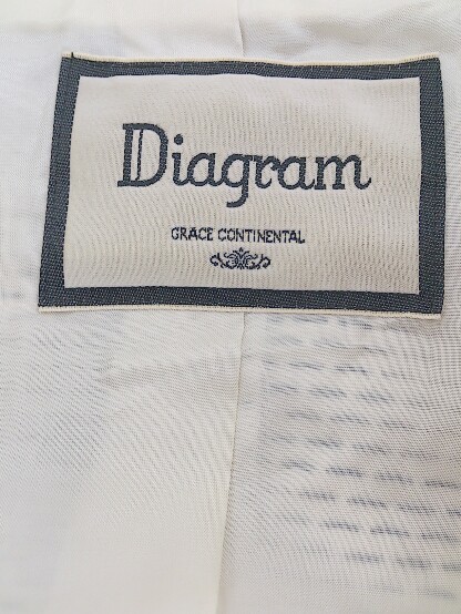 ◇ DIAGRAM GRACECONTINENTAL ダイアグラム 七分袖 ジャケット サイズ36 アイボリー ブラック レディース P_画像3