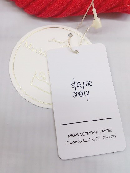 ◇ ●美品● ◎ she mo shelly シーモシェリー タグ付 Vネック 長袖 ニット セーター サイズM レッド レディース P_画像5