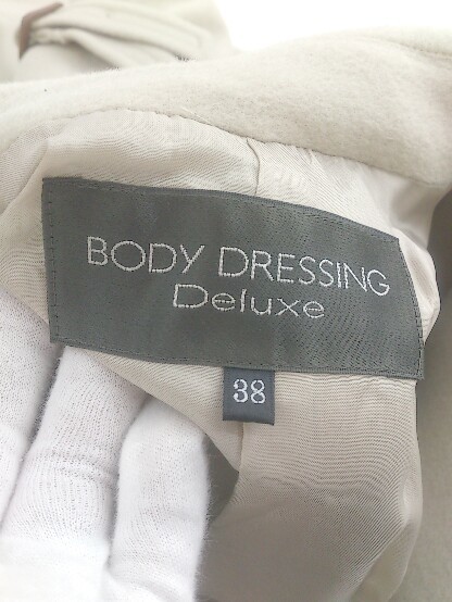 ◇ ◎ BODY DRESSING Deluxe ボディードレッシングデラックス 長袖 ウール コート サイズ38 ベージュ レディース P_画像3