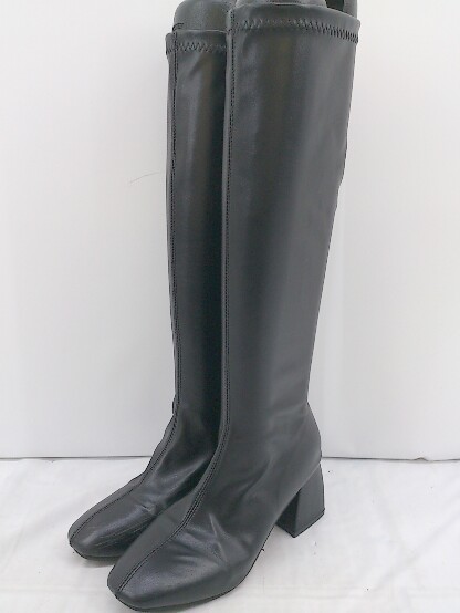 ◇ Нет бренда на стороне Zip Long Boots Размер 22,5 Черные дамы E