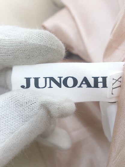 ◇ ◎ JUNOAH ジュノア 長袖 ロング コート サイズXL ベージュ レディース E_画像3