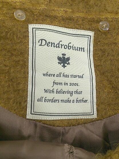 ◇ DENDROBIUM デンドロビウム ノーカラー 長袖 コート サイズ36 キャメル系 レディース E_画像3