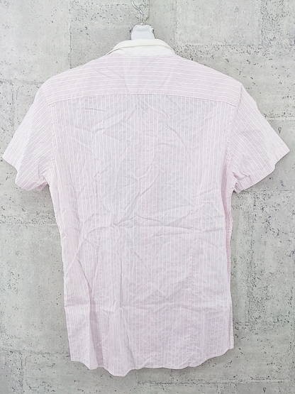 ◇ EDIFICE エディフィス ストライプ 半袖 シャツ サイズ 38 ピンク ホワイト メンズ P_画像3