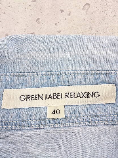 ◇ green label relaxing UNITED ARROWS 長袖 デニム シャツ サイズ40 ライトブルー レディース メンズ_画像4