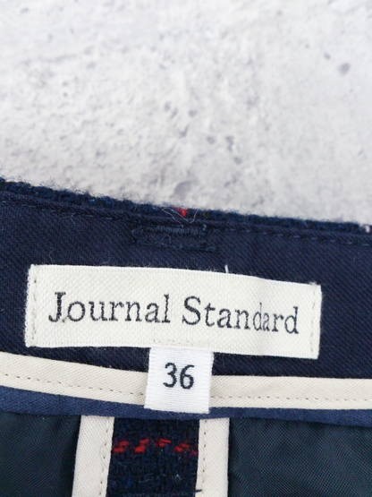 ◇ JOURNAL STANDARD ジャーナルスタンダード チェック パンツ サイズ36 ネイビー レッド ホワイト レディース P_画像5