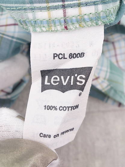 ◇ Levi's リーバイス チェック 半袖 シャツ サイズM グリーン系 メンズ_画像5