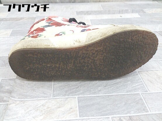 ◇ ◎ SUPERGA スペルガ 花柄 ハイカット スニーカー シューズ サイズEU38 UK5 ホワイト系 レッド系 レディース_画像6