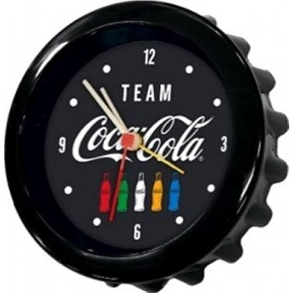 コカコーラ COKE 　コーラキャップクロック（ブラック）TEAM Coca-Cola Bottle Cap Clock PJ-OL05(BK)コーラ雑貨 アメリカン雑貨_画像1