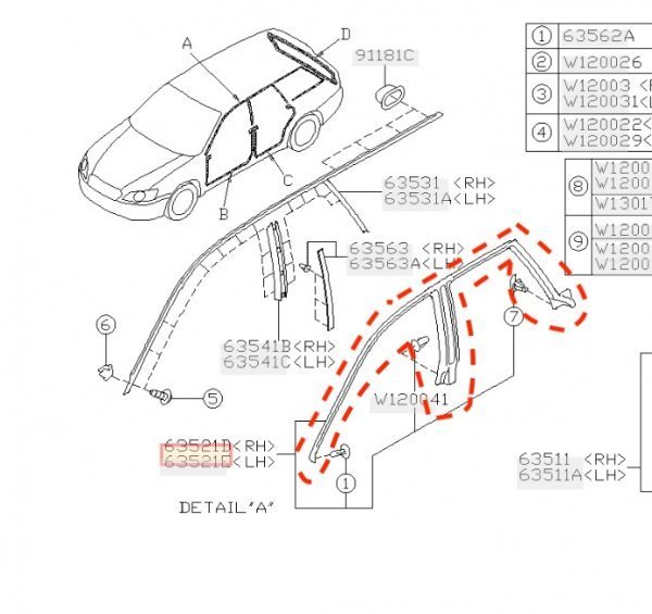 《 スバル 純正 希少 》 BL9 レガシィ S402 用 ルーフサイド ウェザーストリップ 左右セット 在庫僅か_画像2