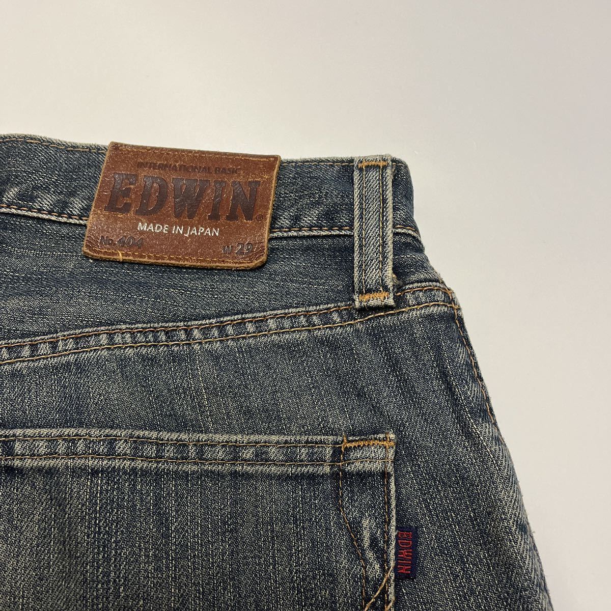 EDWIN エドウィン 404 インターナショナルベーシック ストレートジーンズ デニムパンツ W29 日本製_画像8