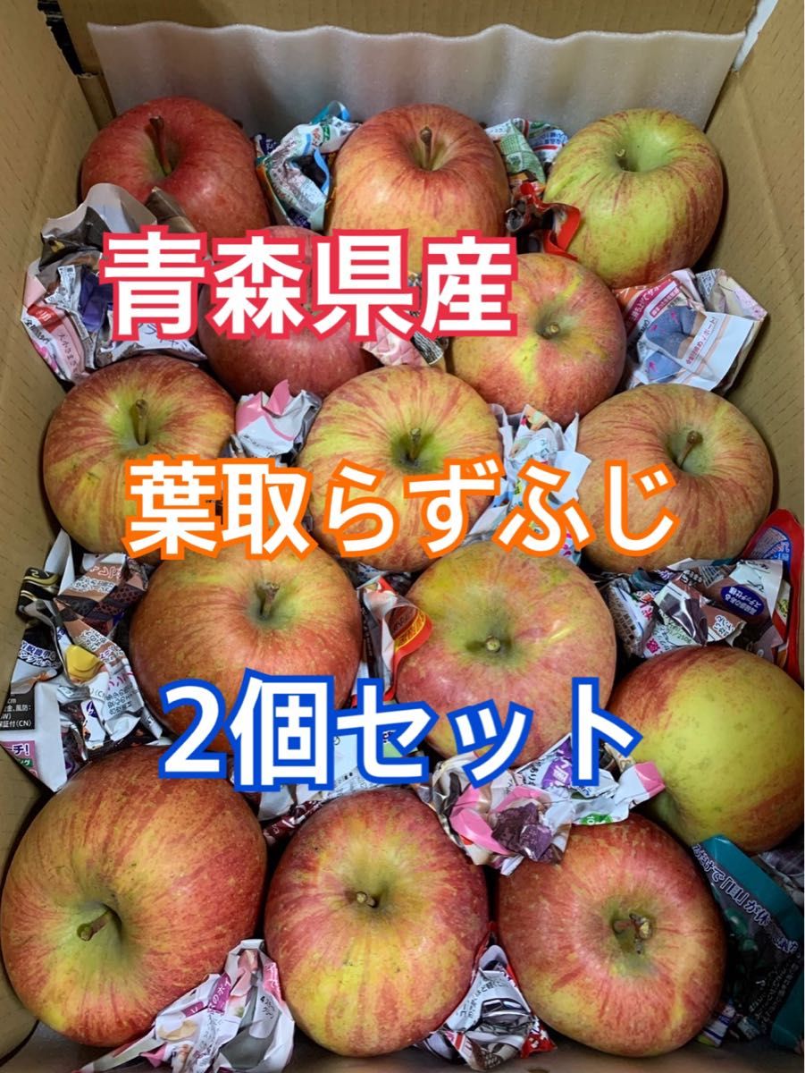 2箱セット 青森県産りんご葉取らずサンふじ家庭用4.5kg - 果物