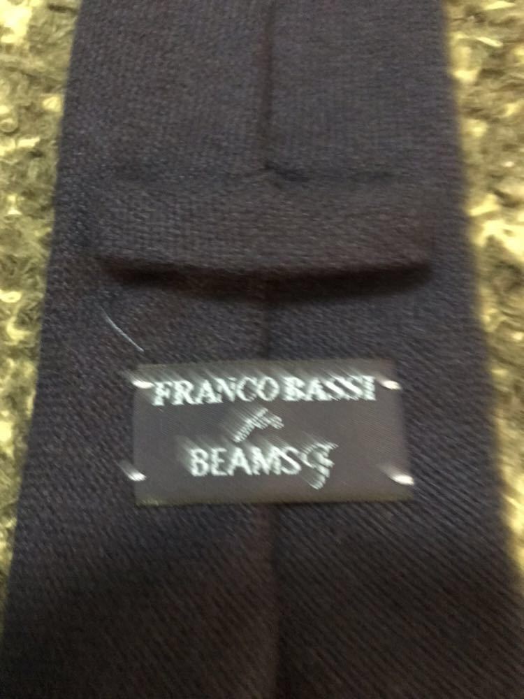  原文:フランコバッシ FRANCO BASSI カシミア ソリッド ネクタイ ネイビー ビームスF BEAMS★