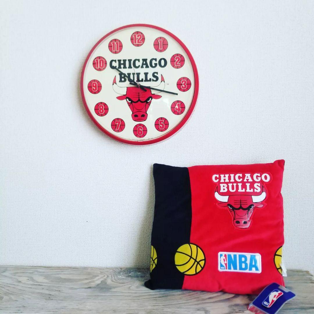 90年代 Chicago Bulls シカゴブルズ壁掛時計 クッション