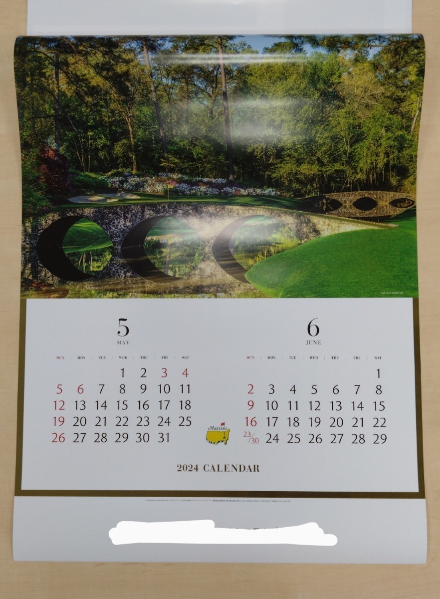 【送料無料】2024年 壁掛けカレンダー マスターズ ゴルフ 87回マスターズゴルフトーナメント 72×50cm(壁掛けサイズ)＆パノラマポスター _画像4