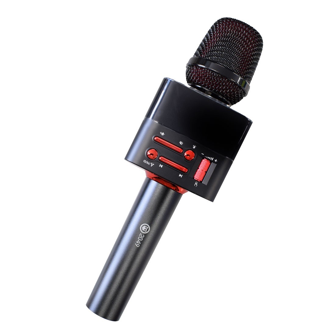 USB rechargeable karaoke Mike black voice changer Bluetooth connection smartphone synchronizated wireless microphone 