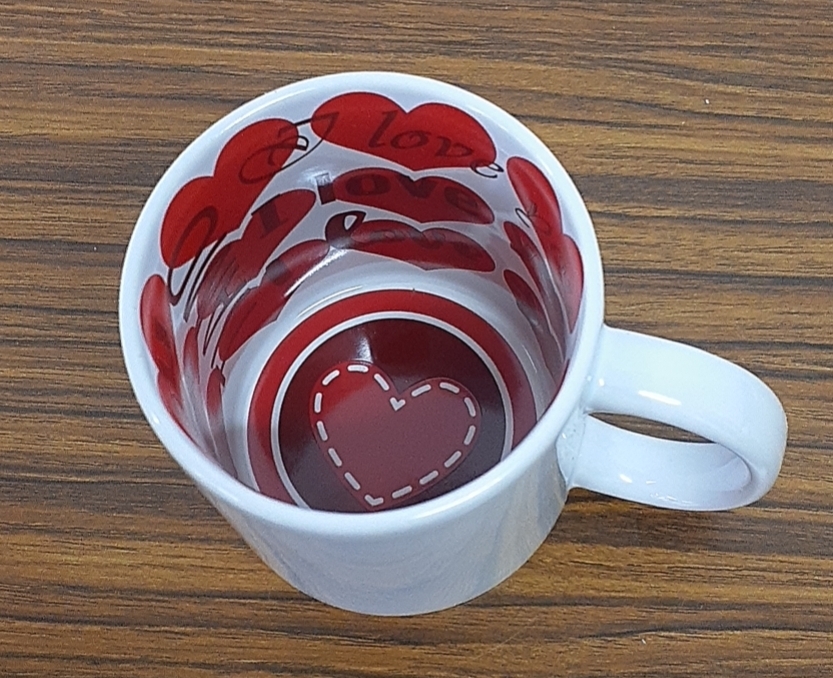 コーヒーカップ 白×ハート柄（赤） 8個セット 食器 コップ インテリア キッチン 北欧雑貨 Mug 冬物 クリスマス シンプル 無地 プレゼント_画像2